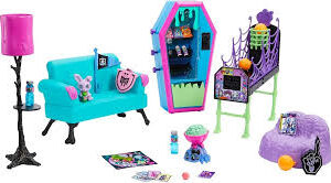 Monster High Elevlounge och Dockhusmöbler Set