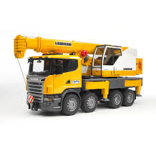 Bruder Scania R Series Liebherr Krana Lastbil med Ljus och Ljud