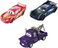 Disney Pixar Cars Färgskiftande Fordon - 3-Pack med Lightning McQueen