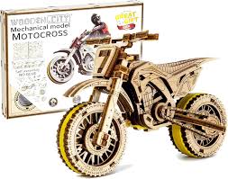 Trämönsterkit Motocross - 3D-Pussel för Tonåringar och Vuxna