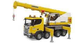 Bruder Scania Super 560R Liebherr Kran Lastbil med Ljus