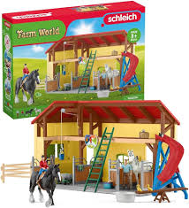 Schleich 42485 Bondvärld - Stall med Djur och Boxar