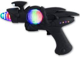 Blinkande LED Rymdpistol - Svart Leksak